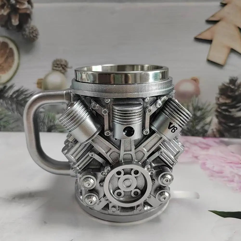 V6/V8 Engine Stainless Steel Coffee Mug