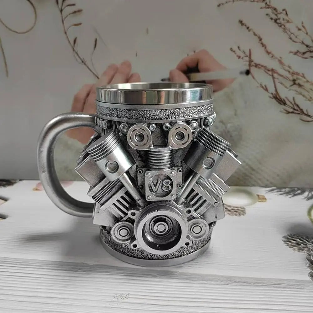 V6/V8 Engine Stainless Steel Coffee Mug