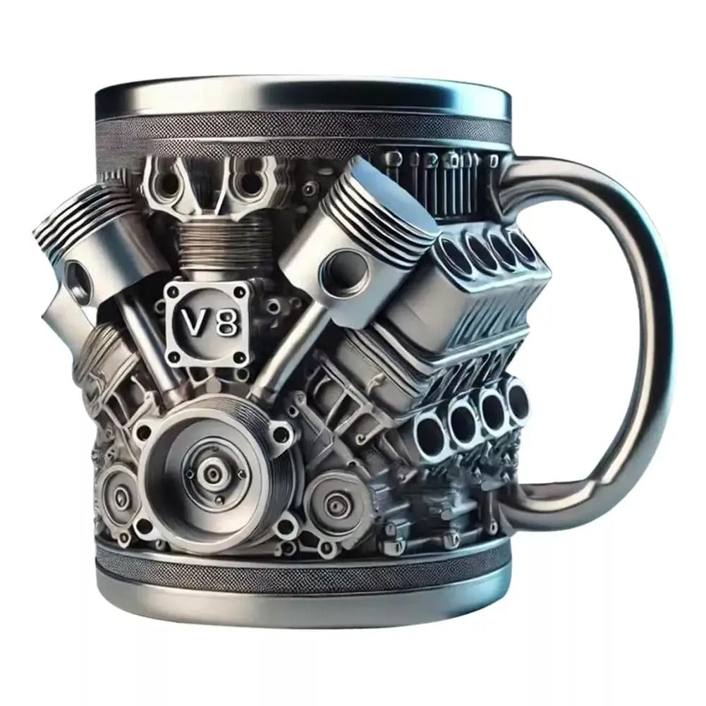 V6/V8 Engine Stainless Steel Coffee Mug