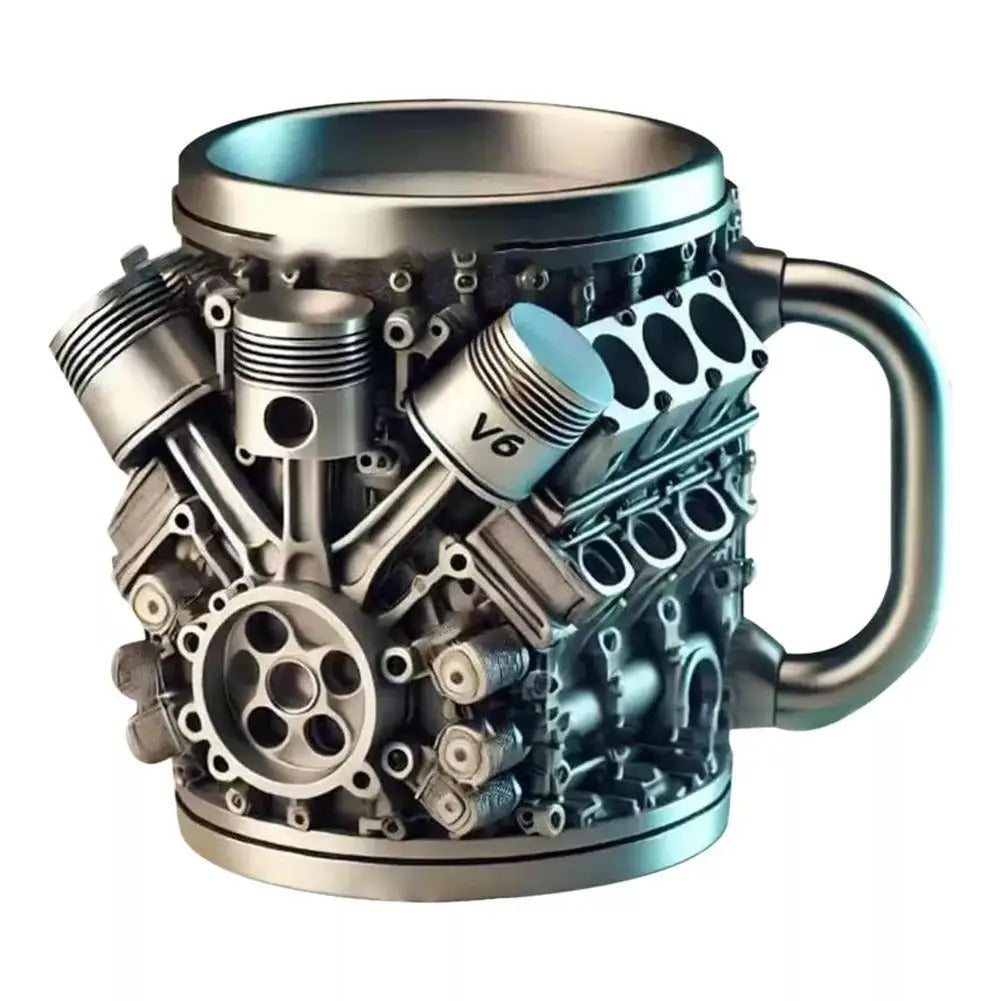 V6/V8 Engine Stainless Steel Coffee Mug